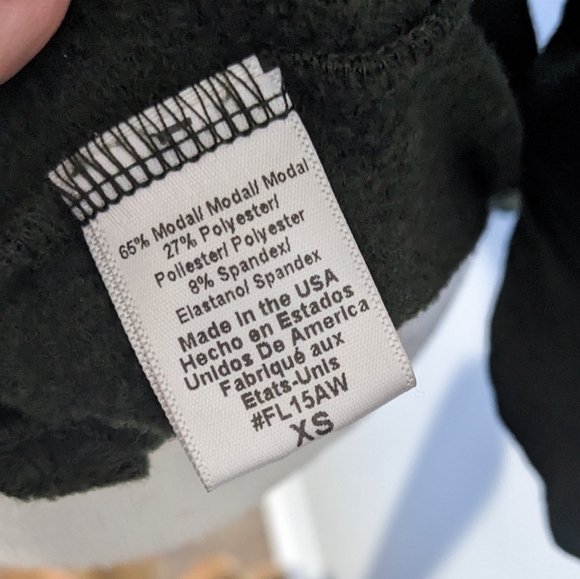 Beyond Yoga Crossed X Cowl Cozy Fleece Back Pullover Sweatshirt Forest Green XS - Picture 10 of 11